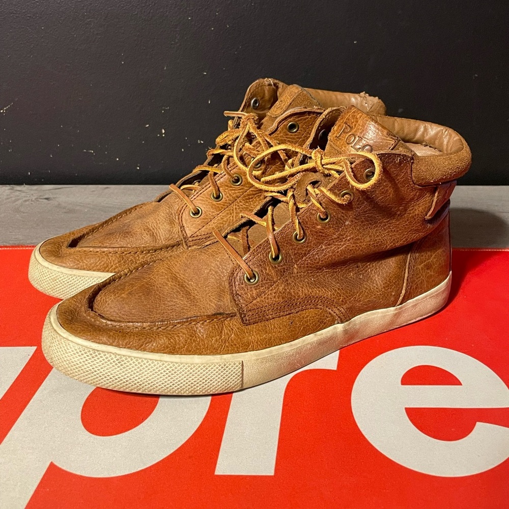 Polo Ralph Lauren tedd casual high-top leather sneakers size 12D